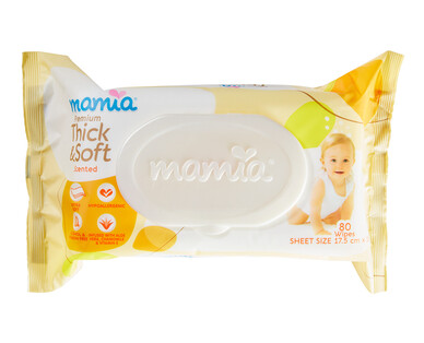 Mamia® Baby Wipes Embossed Scented 80pk
