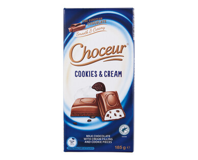 Choceur Cookies &amp; Cream Chocolate Block 185g