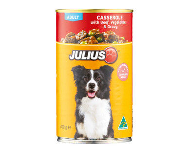 Julius Dog Food Casserole with Beef, Vegetables and Gravy 700g