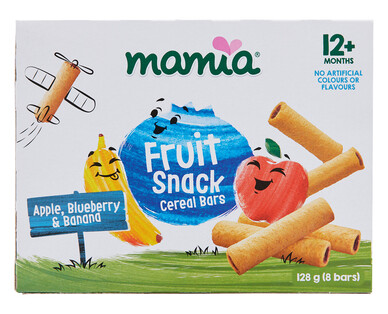 Mamia® Fruit Snack Cereal Bars Apple, Blueberry &amp; Banana 12+ months 8pk 128g