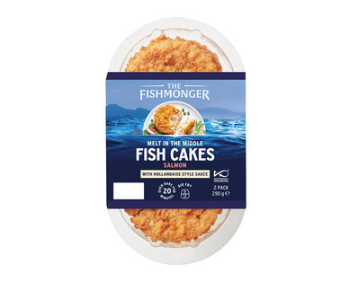 The Fishmonger Melt in the Middle Fish Cakes Salmon &amp; Hollandaise 2pk/290g