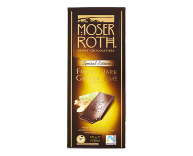 Moser Roth Dark Ginger Lime Chocolate Block 125g