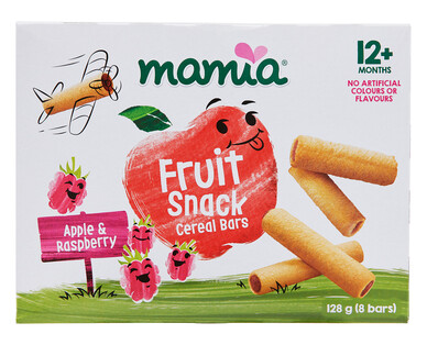 Mamia® Fruit Snack Cereal Bars Apple &amp; Raspberry 12+ months 8pk 128g