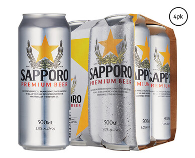 Sapporo Premium Lager 4 x 500ml