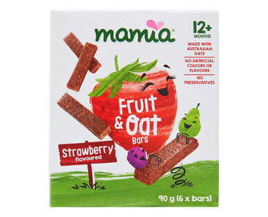 Mamia® Fruit &amp; Oat Bars 90g - Strawberry 12+ Months