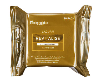 Lacura Revitalise Cleansing Wipes 30pk