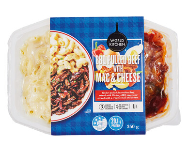 World Kitchen BBQ Pulled Beef with Mac &amp; Cheese 350g