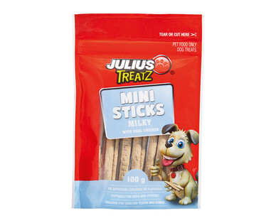 Julius Treatz Dog Treat Mini Sticks Milky 100g