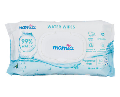 Mamia® Baby Water Wipes 80pk
