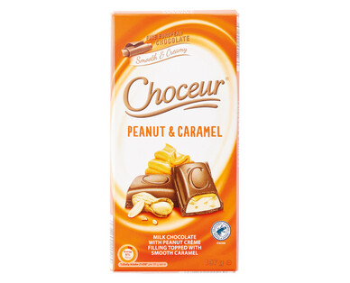 Choceur Peanut &amp; Caramel Chocolate Block 197g