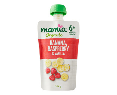 Mamia® Organic Banana, Raspberry &amp; Vanilla 120g