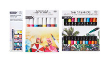 Watercolour or Brushtip Markers 