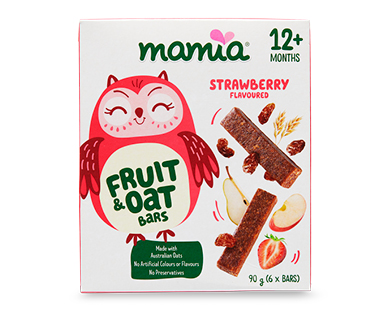 Mamia Fruit &amp; Oat Bars 90g - Strawberry 12+ Months