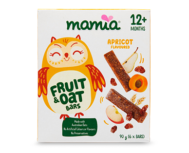 Mamia Fruit &amp; Oat Bars 90g - Apricot 12+ Months