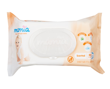 Mamia Baby Wipes Embossed Scented 80pk