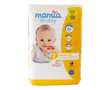 MAMIA® Unisex Infant Nappies 4kg-8kg 56pk