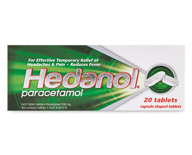 Hedanol Paracetamol Capsule Shaped Tablets 20pk