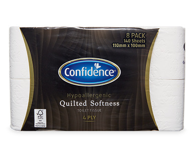 Confidence Toilet Tissue Hypoallgerenic 4ply 8pk