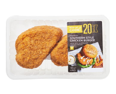 Ready, Set…Cook! Southern Style Chicken Burgers 4pk/560g