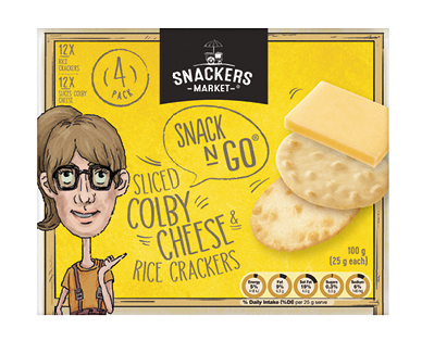 Snackers Market Snack 'n' Go Colby 4pk/120g