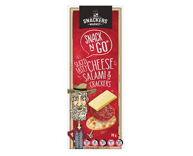 Snackers Market Snacking Trio – Tasty Cheese, Salami &amp; Crackers 70g