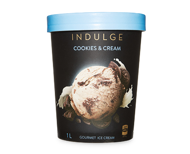 Indulge Gourmet Ice Cream Cookies &amp; Cream or Mint &amp; Cookies 1L