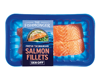 The Fishmonger Fresh Tasmanian Salmon Fillets Skin Off 2pk/260g