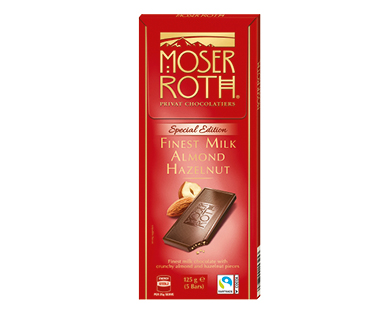 Moser Roth Milk Almond Hazelnut Chocolate Block 125g