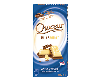 Choceur Milk &amp; White Chocolate Block 200g