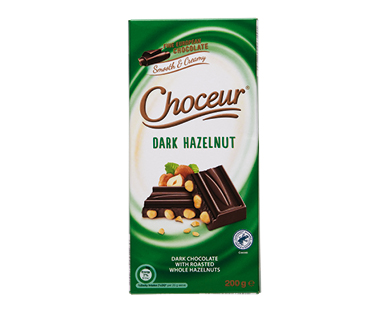 Choceur Dark Hazelnut Chocolate Block 200g