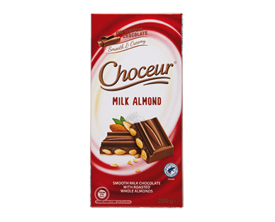 Choceur Milk Almond Chocolate Block 200g