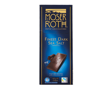 Moser Roth Dark Sea Salt Chocolate Block 125g