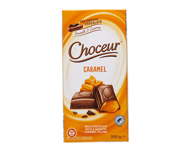 Choceur Caramel Filled Milk Chocolate Block 200g