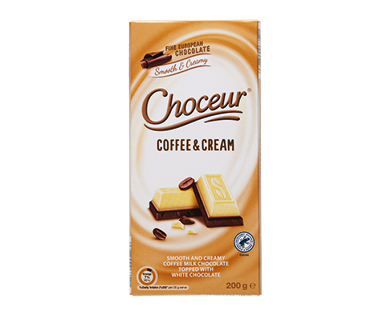 Choceur Coffee &amp; Cream Chocolate Block 200g