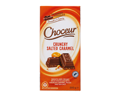 Choceur Crunchy Salted Caramel Chocolate Block 200g