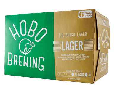 Hobo Brewing Aussie Lager 6 x 375ml