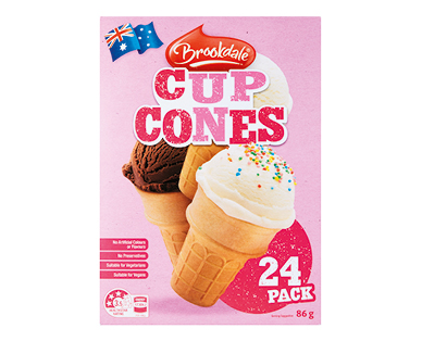 Brookdale Ice Cream Cup Cones 24pk/86g