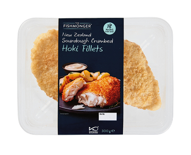 The Fishmonger New Zealand Sourdough Crumbed Hoki Fillets 300g