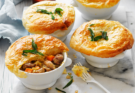 Mini Chicken Pot Pies with Puff Pastry ~ Barley & Sage