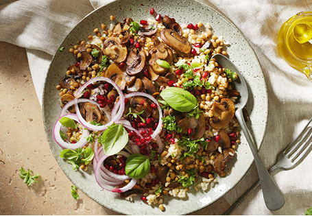 Mushroom & Lentil Salad Recipe